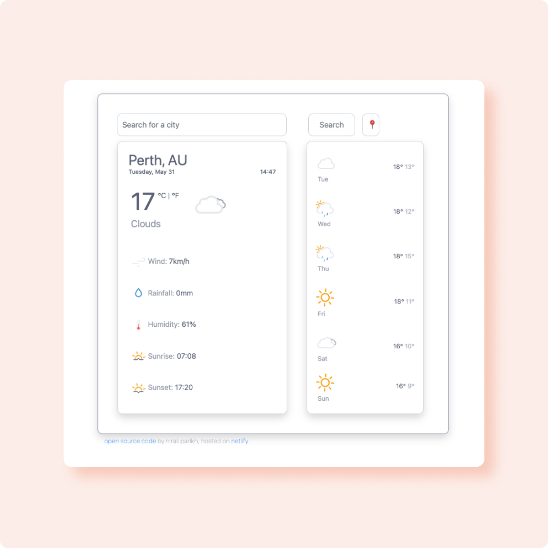 Weather App snapshot